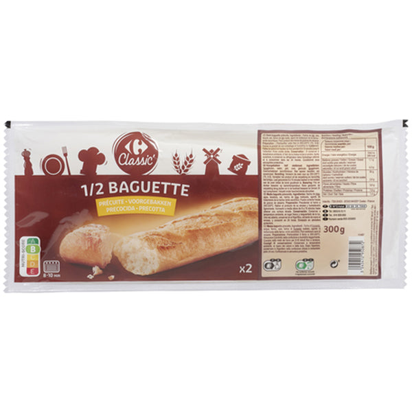 Carrefour Precooked Half Baguettes Bread  - 150 G