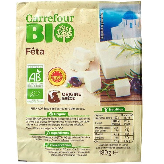 Carrefour Organic Feta Pdo  - 180 G
