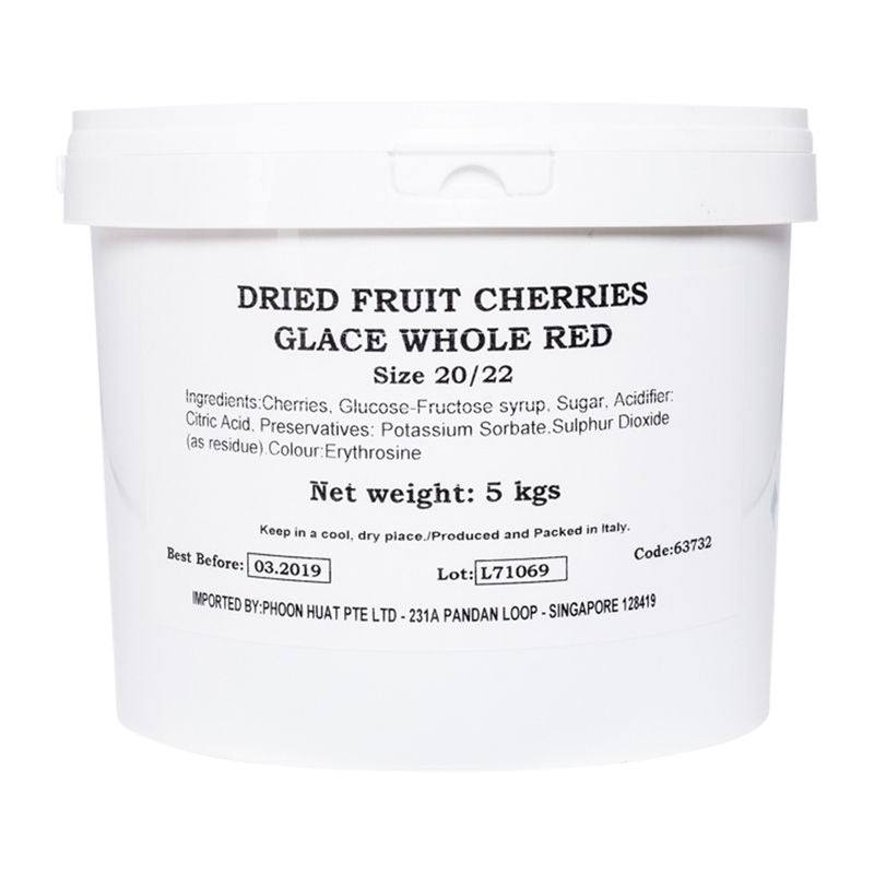 Redman Cherries Glace Whole Red - 5 Kg