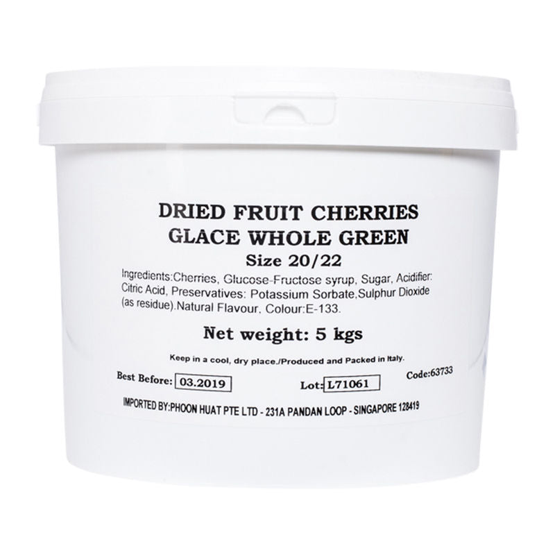 Redman Cherries Glace Whole Green - 5 Kg