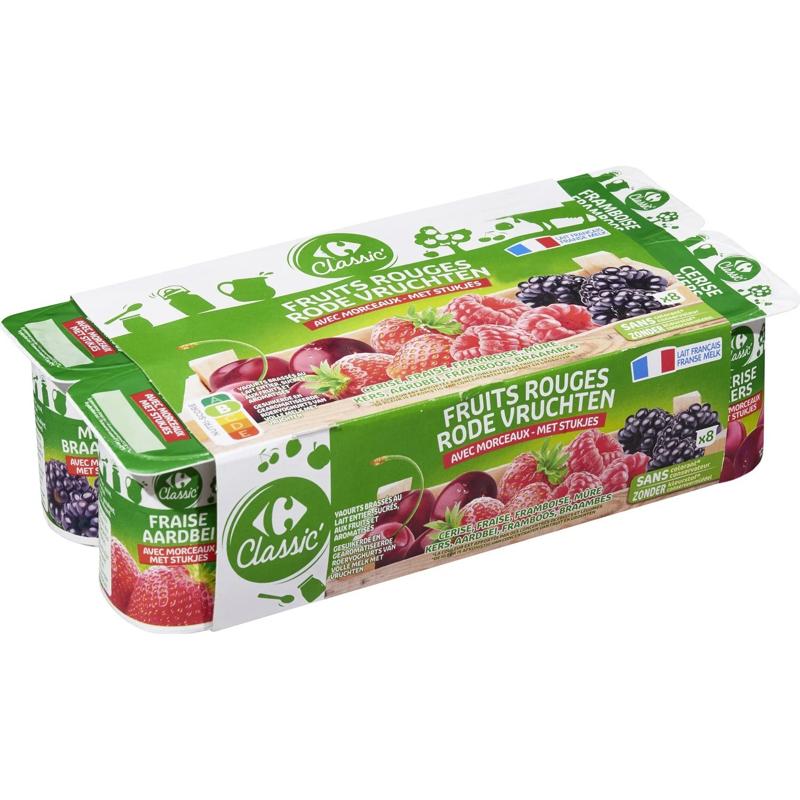 Carrefour Greek Red Fruits Pieces Yogurt  - 125 G