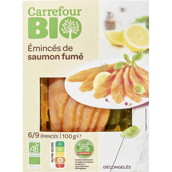 Carrefour Org Smoked Salmon Slices Fish  - 100 G