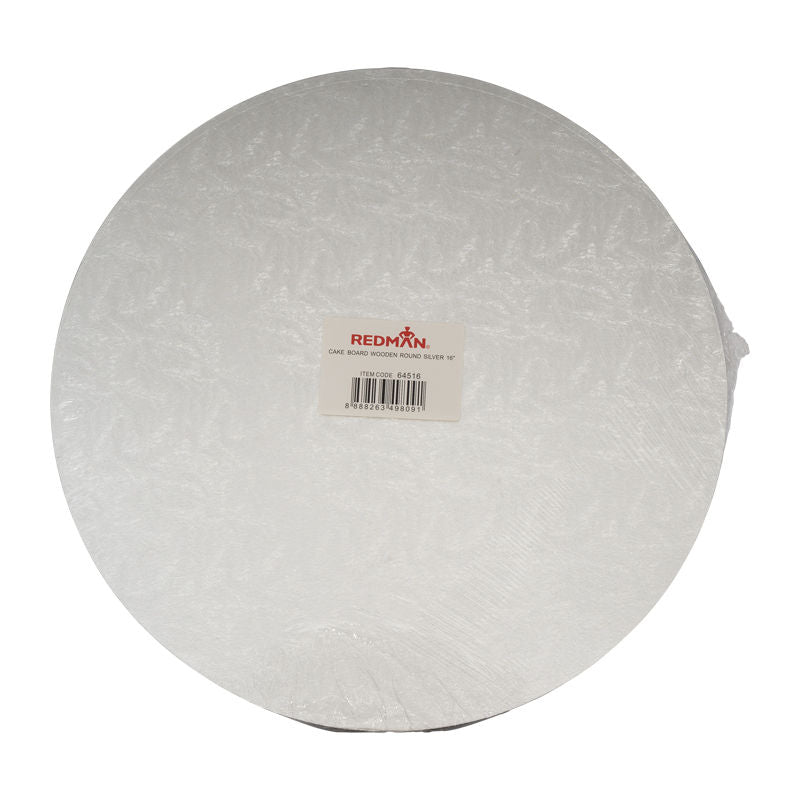 Redman Wooden Cakeboard Rd Silver  -  16"