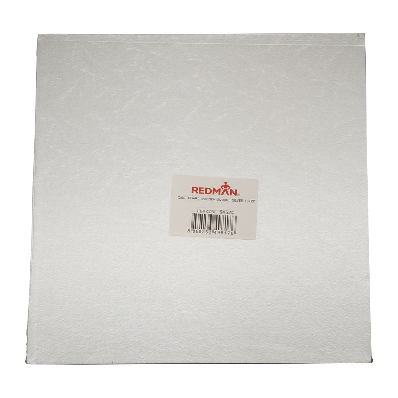 Redman Wooden Cakeboard Square Silver  -  13"