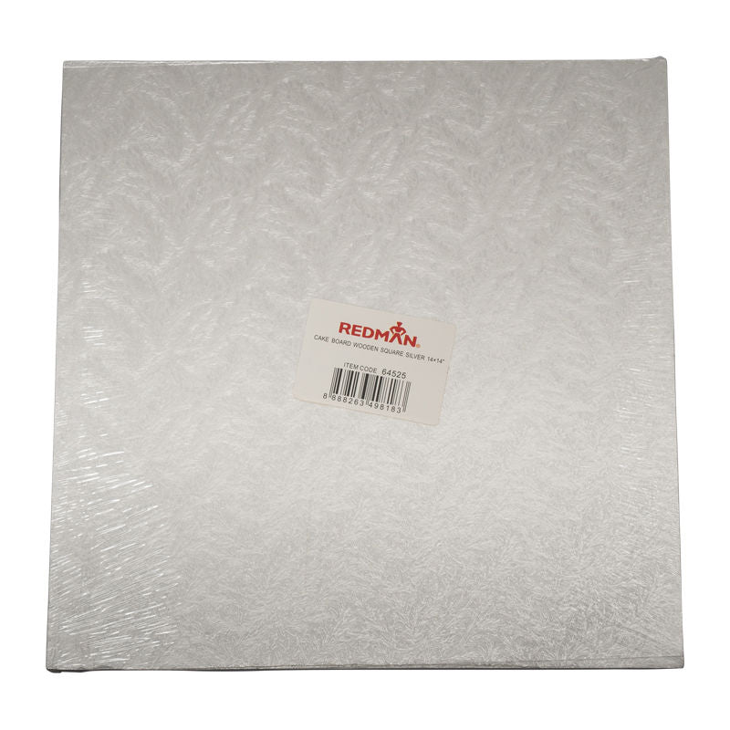 Redman Wooden Cakeboard Square Silver  -  14"
