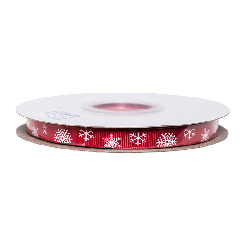 Redman Ribbon Red Snowflakes 9Mmx25M - 1 Pc