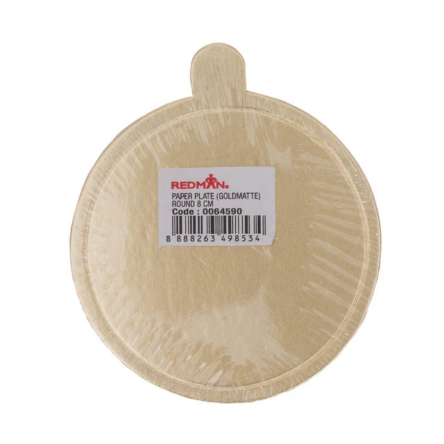 Redman Paper Plate (Gold) Rd  - 8 Cm
