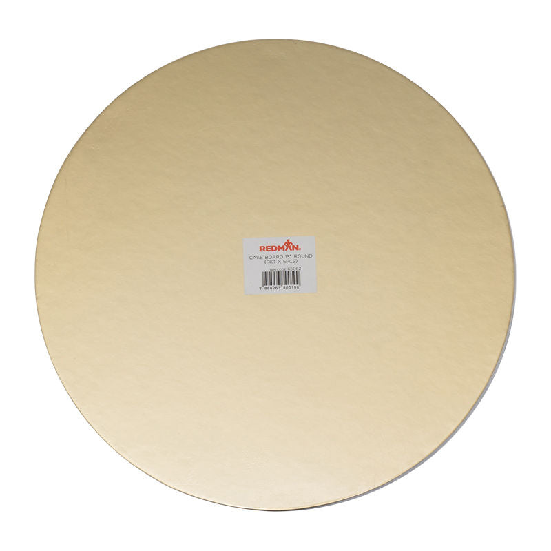 Redman Cake Board 13" Round Gold  - 5Pcs