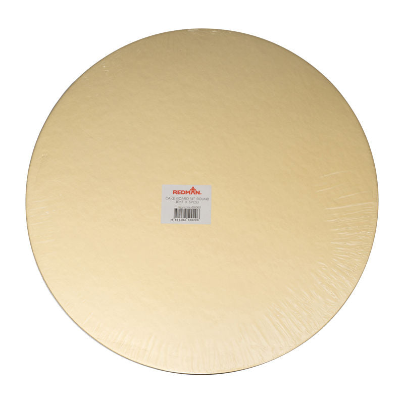 Redman Cake Board 14" Round Gold  - 5Pcs