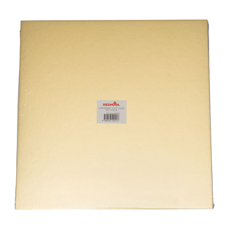 Redman Cake Board 13" Square Gold  - 5Pcs