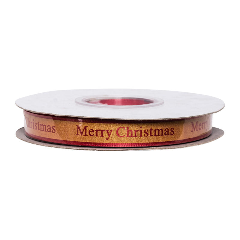 Redman Ribbon Red & Gold Xmas 13Mmx25M  - 1 Pc