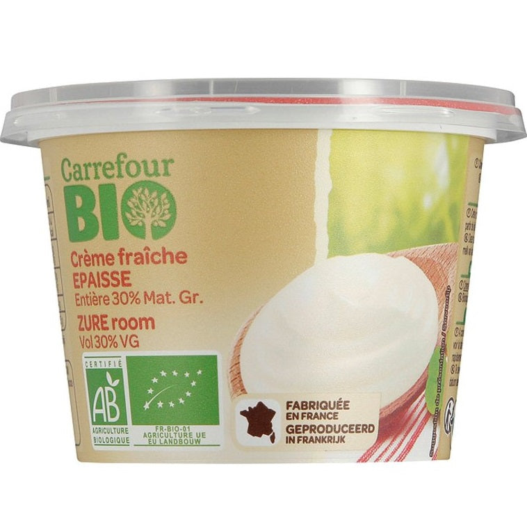 Carrefour Org Thick Sour Cream 30%Fat  - 20Cl