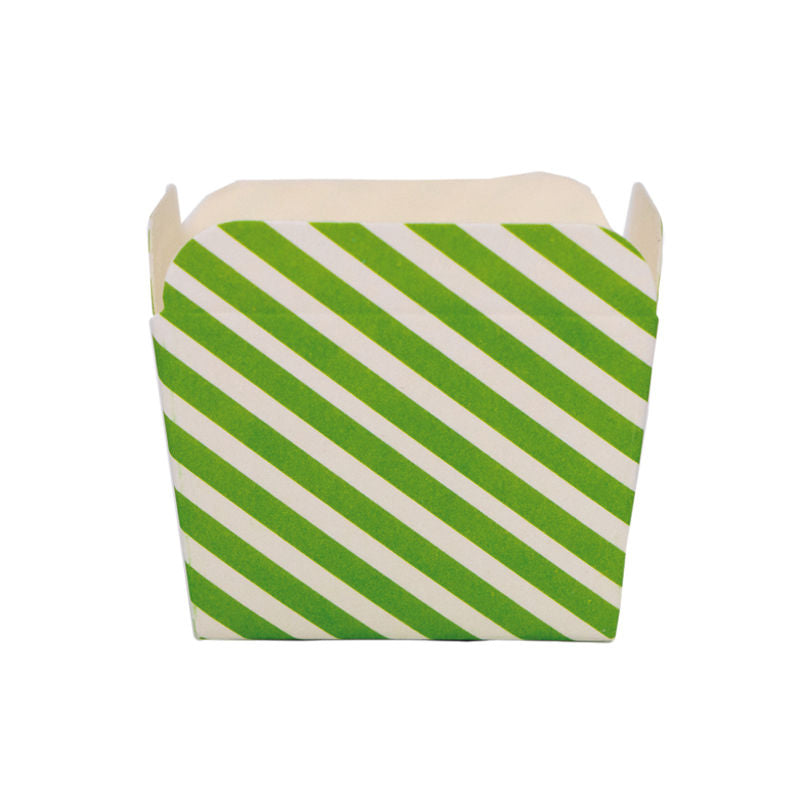 Redman Baking Case Green Stripe 4.8X4.8X4.9Cm 100Pc  - 1 Pc