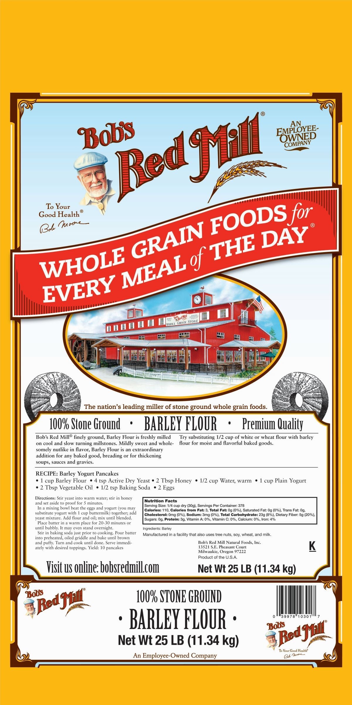 Bob's Red MilL Barley Flour 25Lb  - 1 Pc