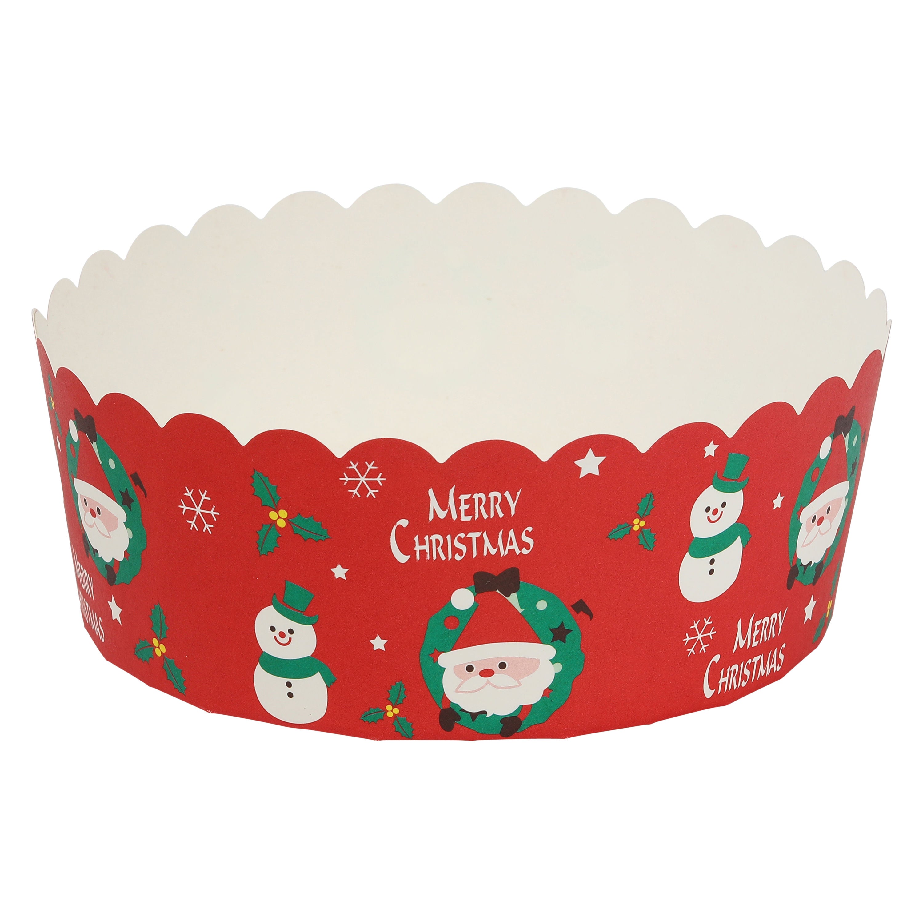 Bravo Paper Mould Round Xmas Red - 50 Pc