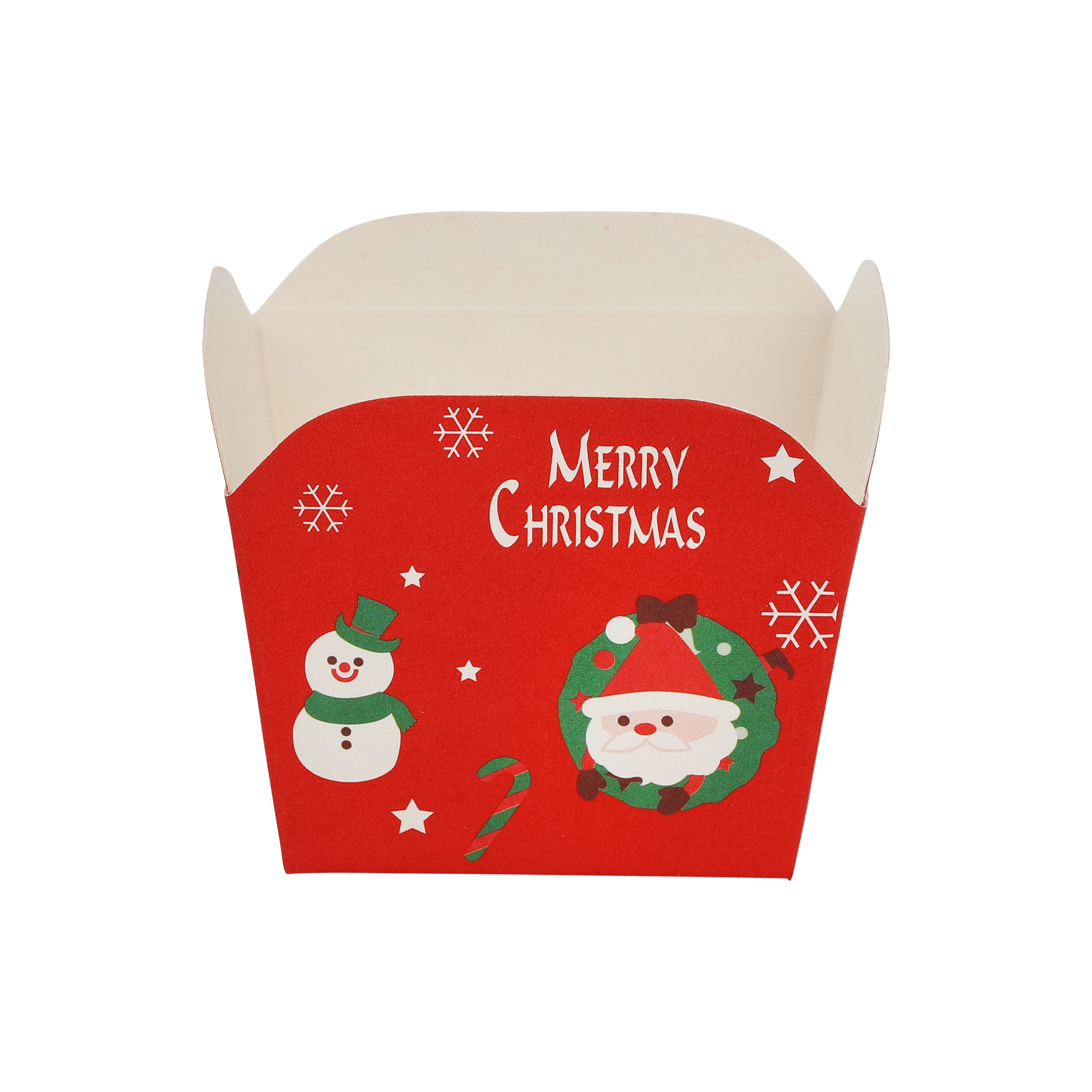 Bravo Baking Case 48X48X50Mm Xmas Red - 100 Pc