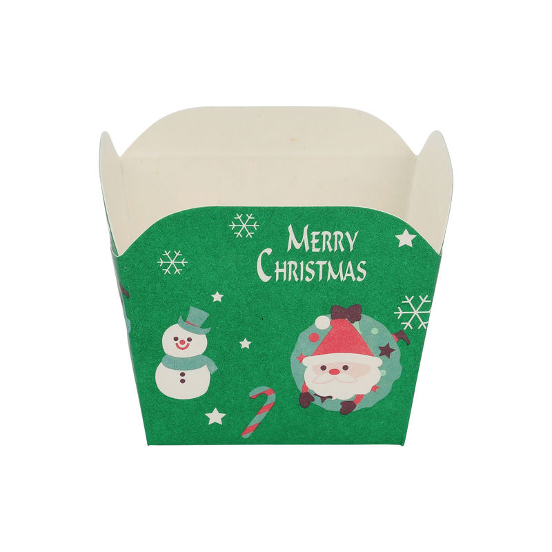 Bravo Baking Case 48X48X50Mm Xmas Green - 100 Pc