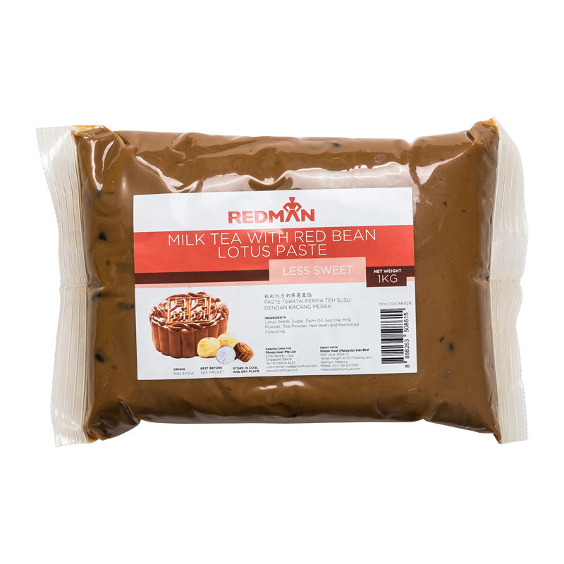 Redman Mooncake Paste Less Sweet Milktea Redbean  -  1Kg