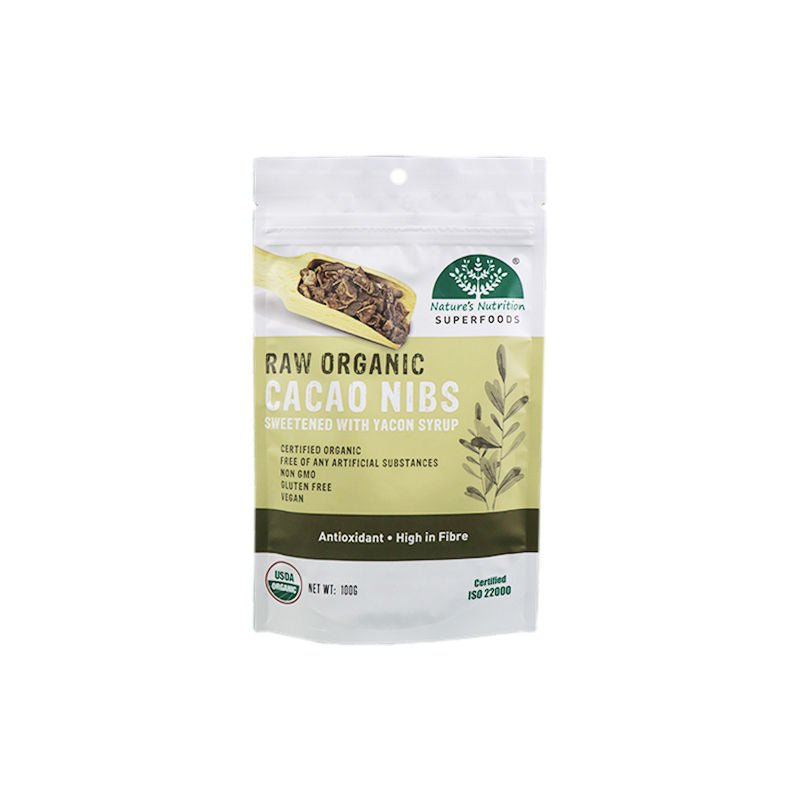 Nature'S Nutrition Raw Organic Cacao Nibs Sweetened With Yacon Syrup  - 100 G