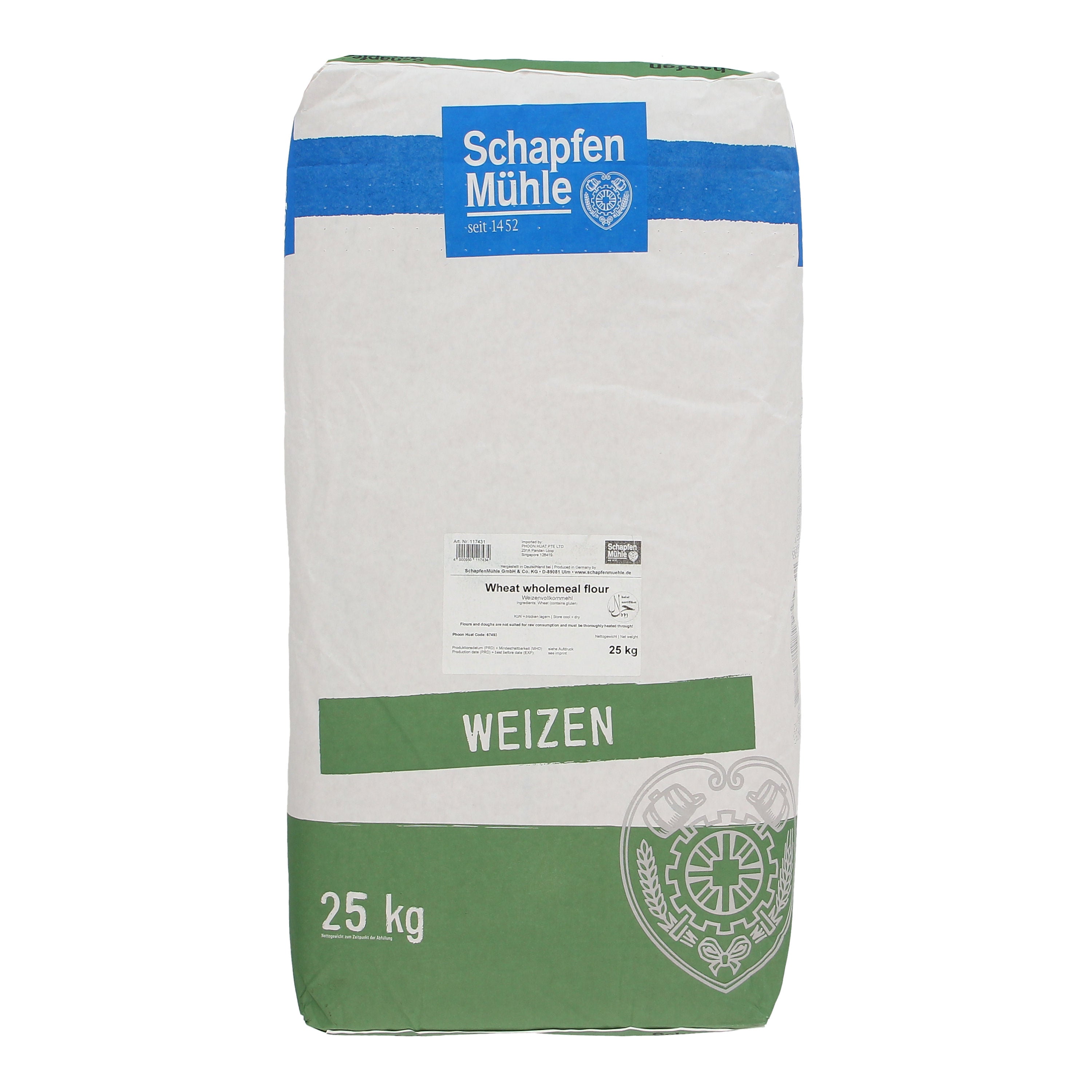 Schapfenmuhle Flour Wholemeal Superfine Schapfenm - 25 Kg