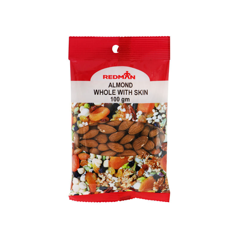 Redman Whole Almond With Skin  - 100 G