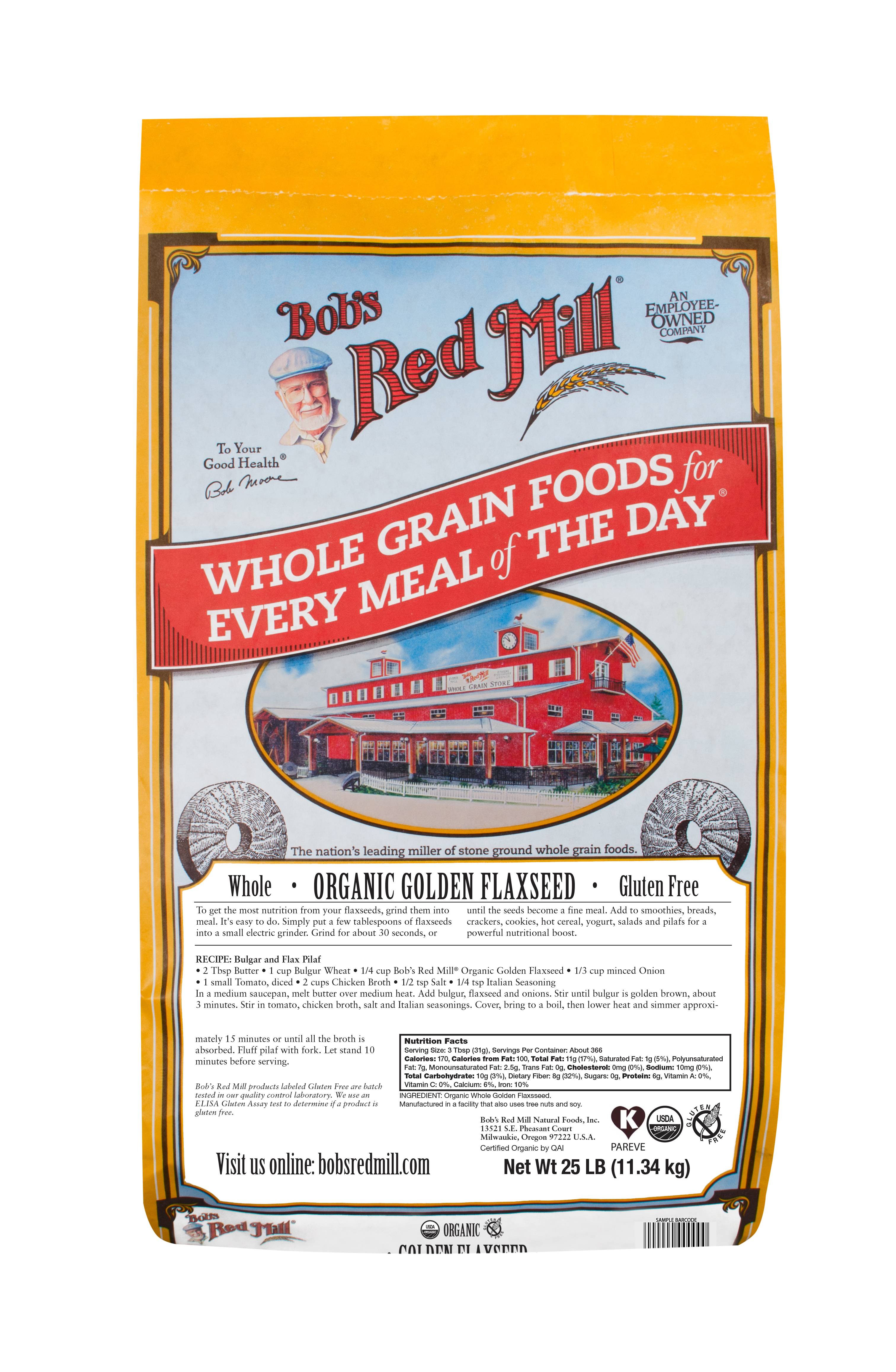 Bob's Red MilL Flaxseeds Golden Organic 25Lb  - 1 Pc