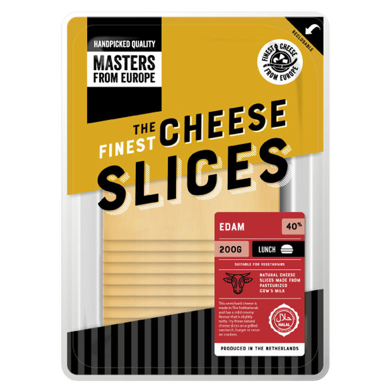 Masters From Europe Edam Cheese Natural Slices  - 200 G