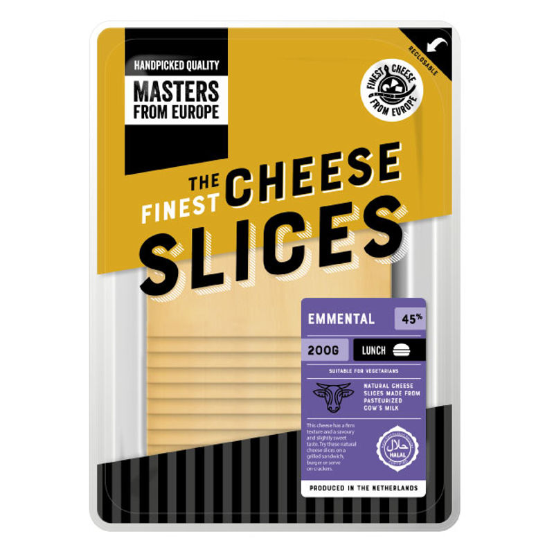 Masters From Europe Emmental Cheese Natural Slices  - 200 G