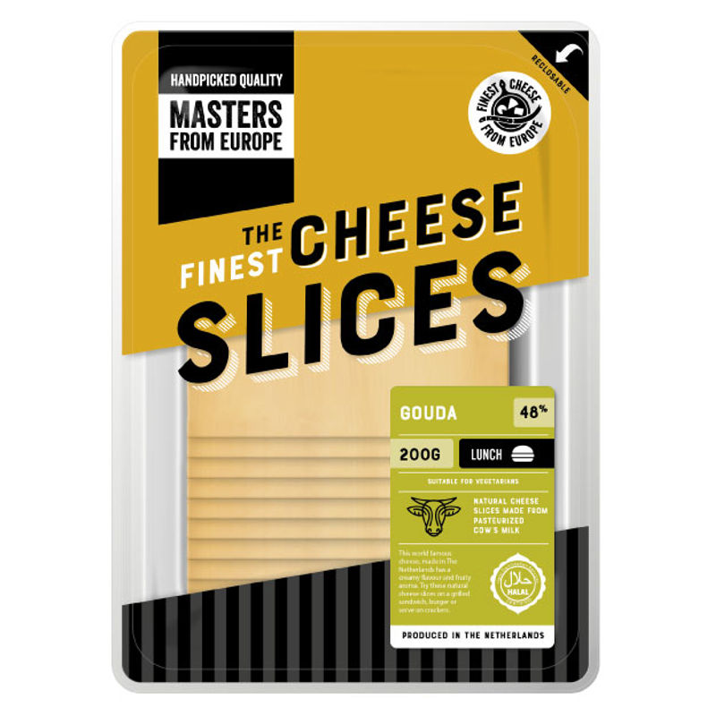 Masters From Europe Gouda Cheese Natural Slices  - 200 G