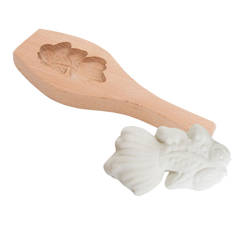 Redman Gold Fish Wooden Mooncake Mould 50G  - 1 Pc