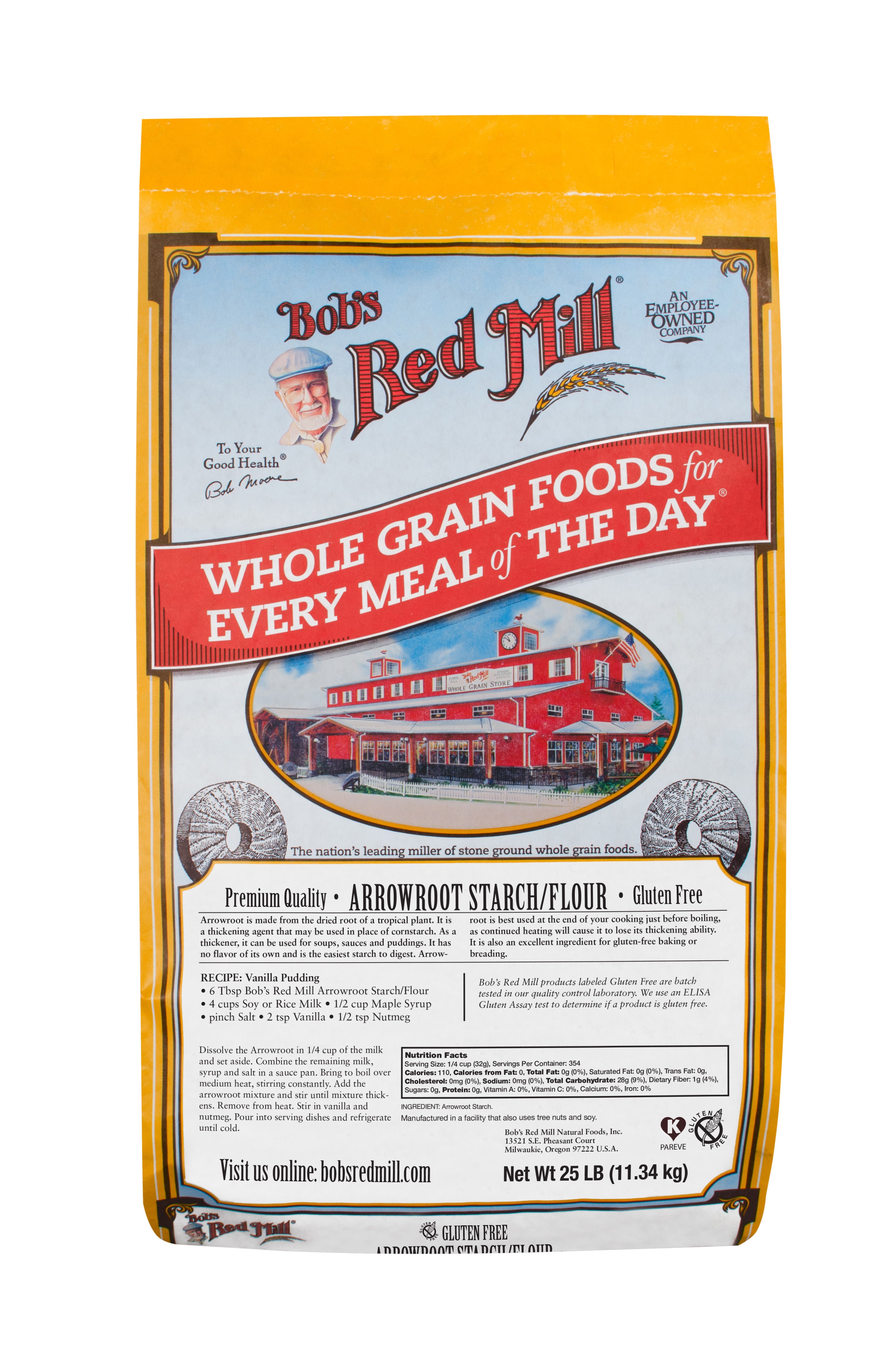 Bob's Red MilL Arrowroot Starch Flour 25Lb  - 1 Pc