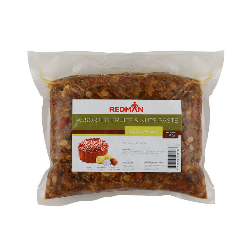 Redman Mooncake Paste Assorted Fruits & Nuts Less Sweet  -  1Kg