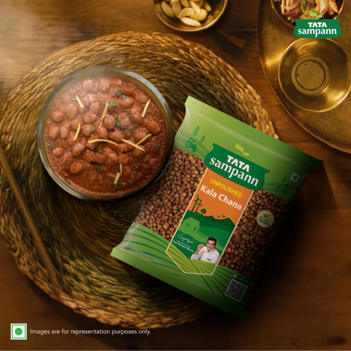 Tata Sampann Unpolished Kala (Black) Chana - 1 kg