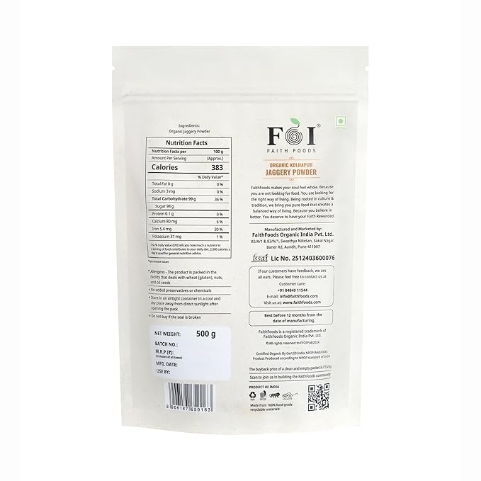 Faith Foods Jaggery Powder - 500 g