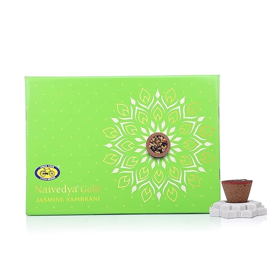 Cycle Pure Naivedya Gold Sambrani Dhoop Cups (Jasmine) - 1 Box (18 Pcs)