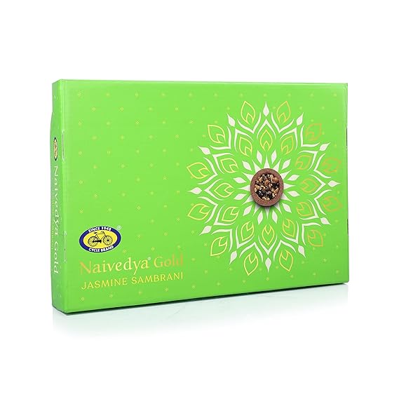 Cycle Pure Naivedya Gold Sambrani Dhoop Cups (Jasmine) - 1 Box (18 Pcs)