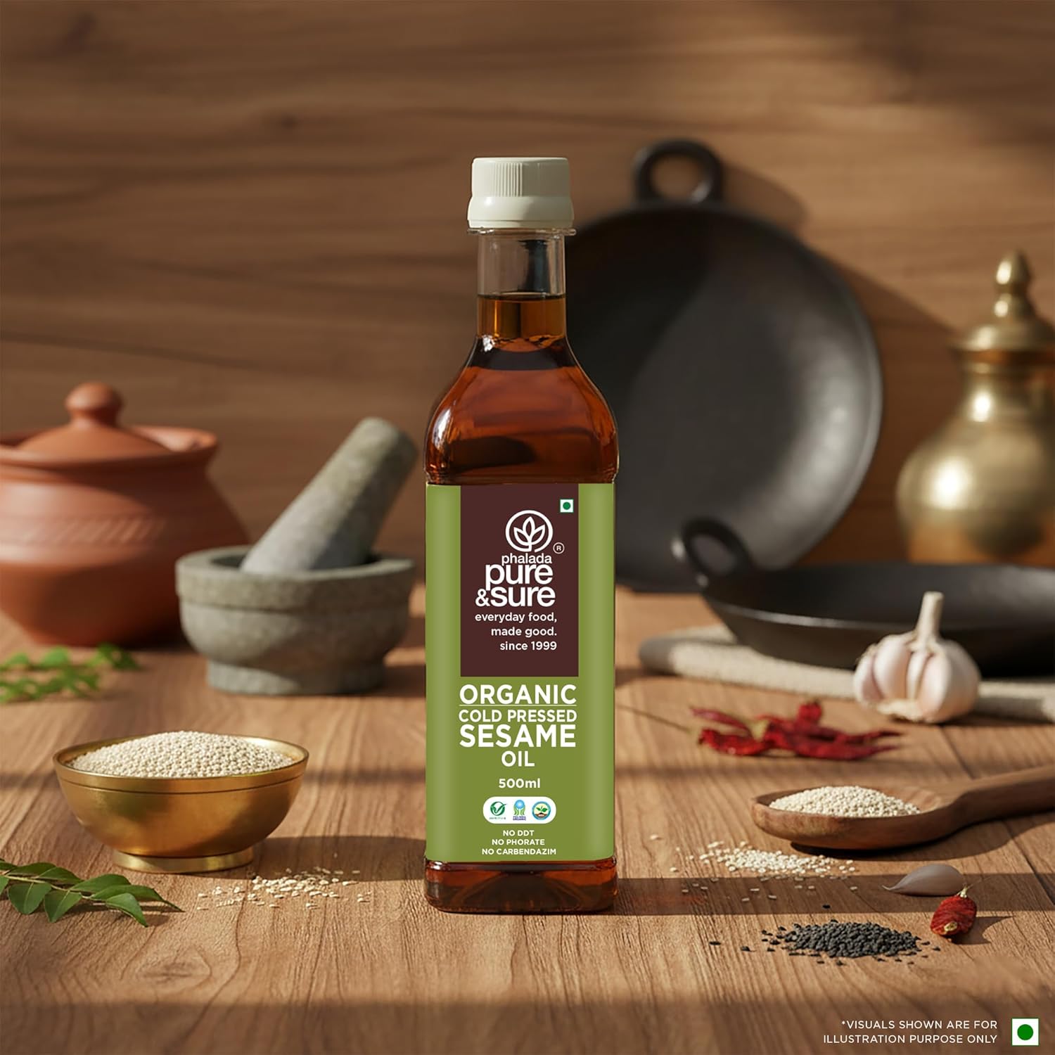Phalada Pure & Sure Organic Cold Pressed Sesame Oil - 500 ml