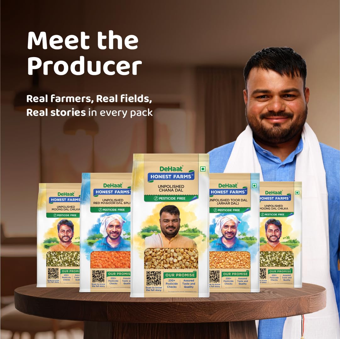 DeHaat Honest Farms Pesticide Free Unpolished Channa Dal - 500 g
