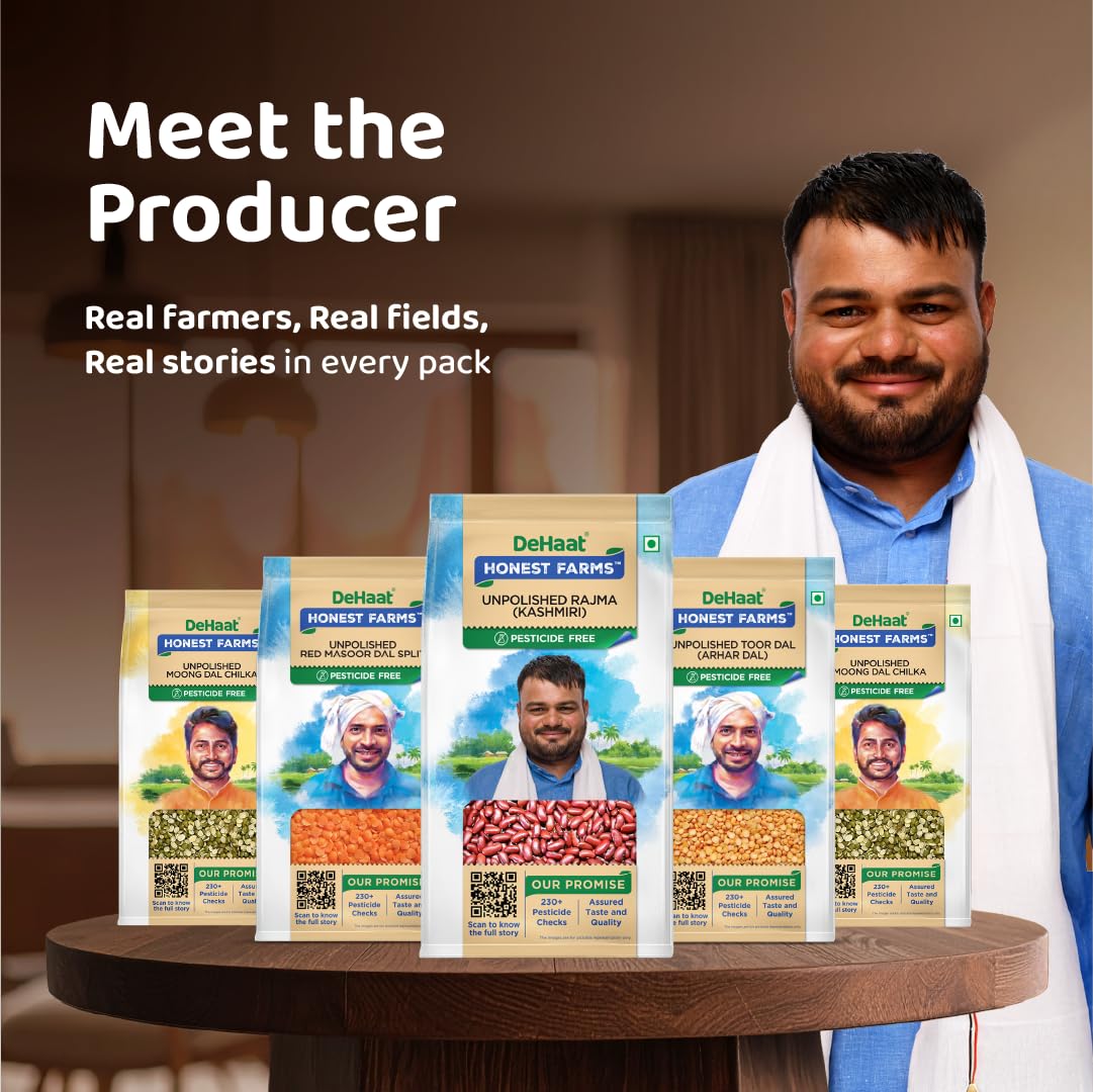 DeHaat Honest Farms Pesticide Free Unpolished Rajma (Kashmiri) - 500 g