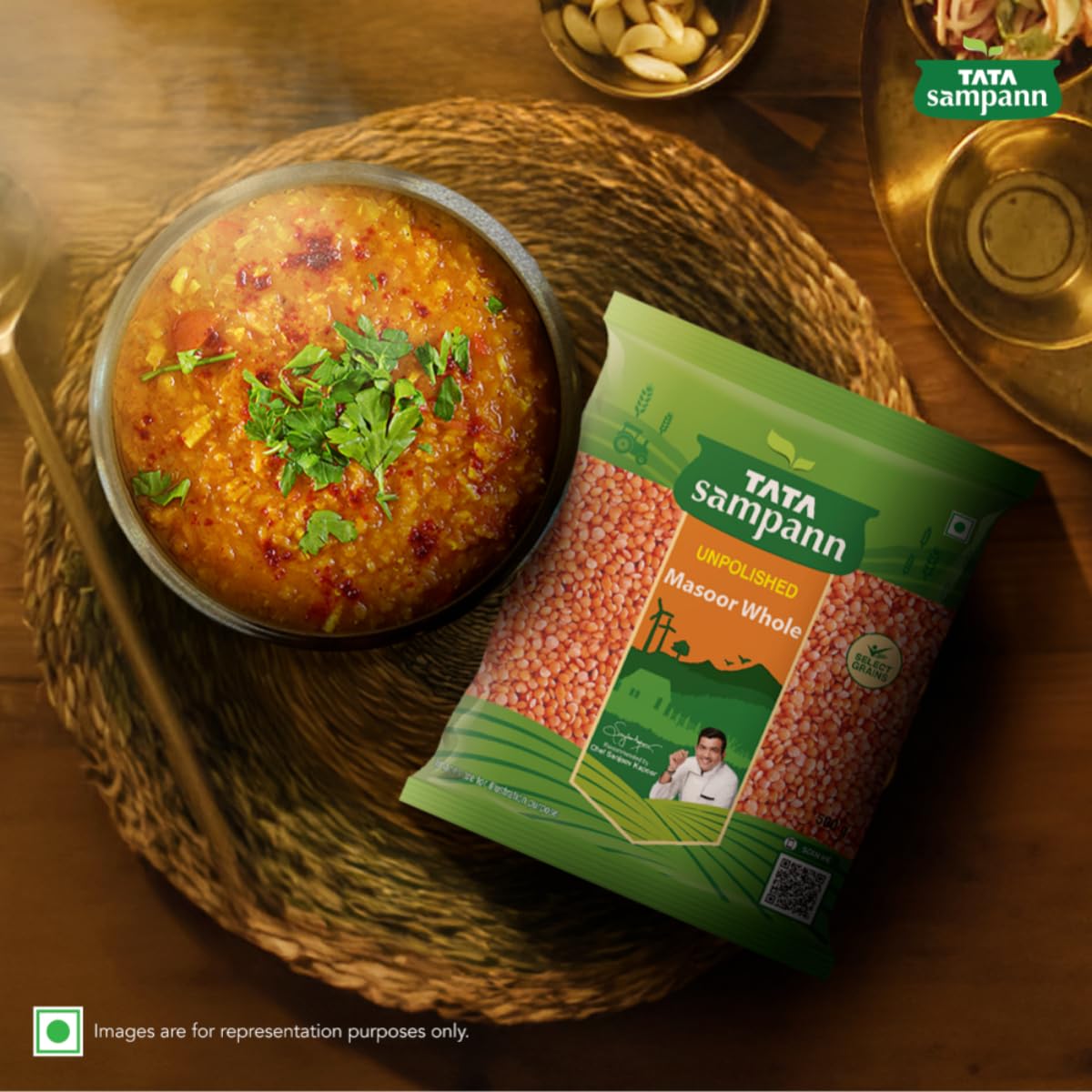 Tata Sampann Masoor Dal Whole - 1 kg
