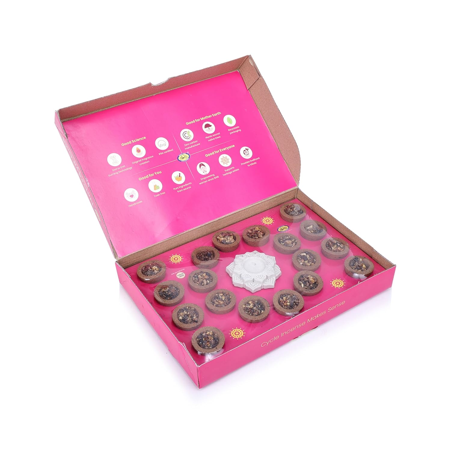 Cycle Pure Naivedya Gold Sambrani Dhoop Cups (Rose) - 1 Box (18 Pcs)