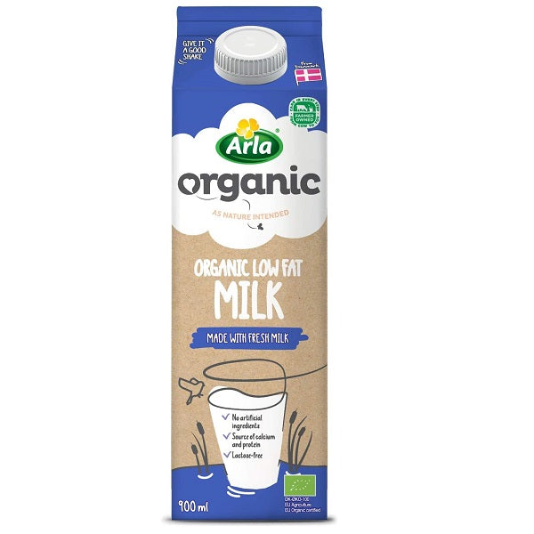 Arla Organic Fresh Low Fat Milk - 900 ml (Chilled)