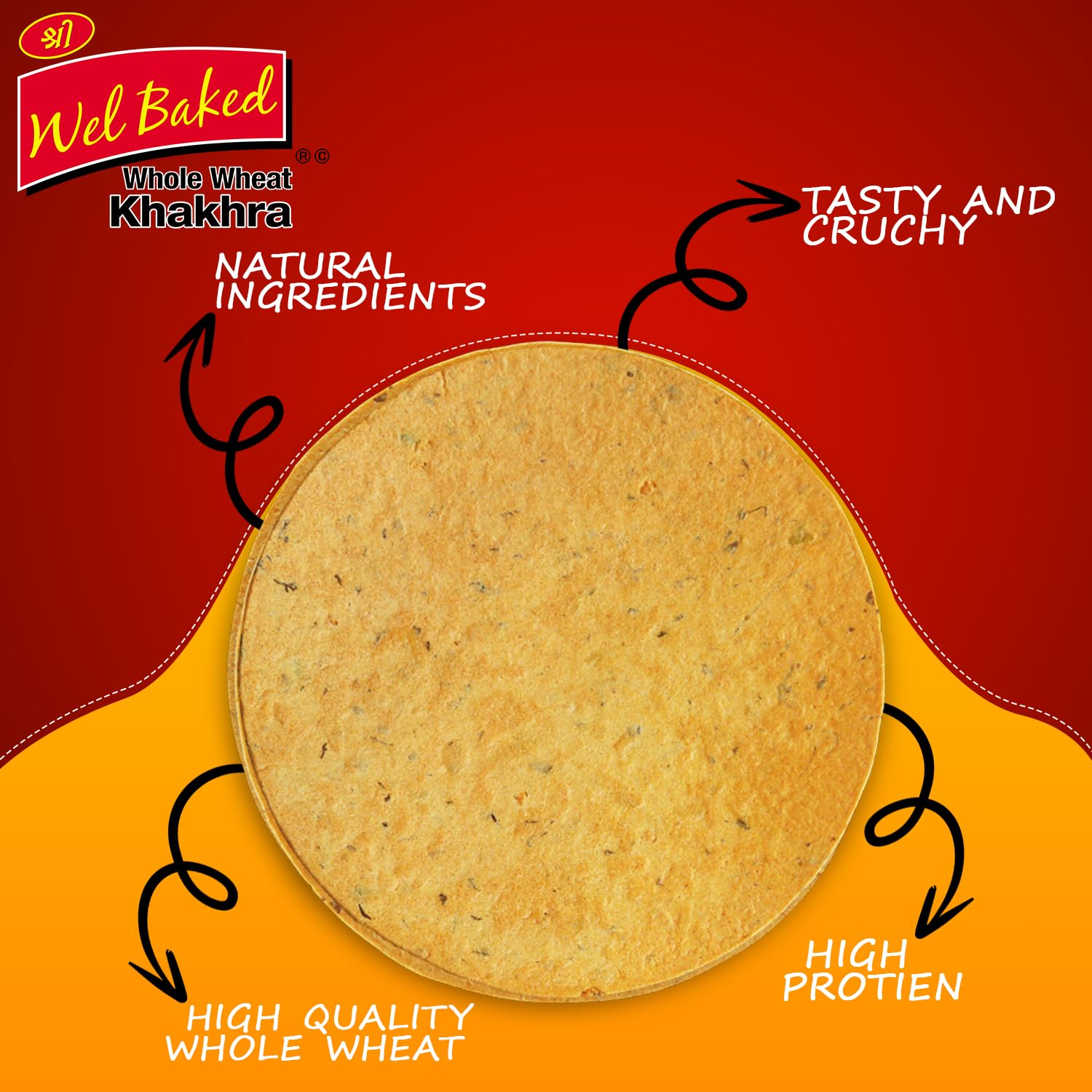 Wel Baked Whole Wheat Khakhra Punjabi Masala - 200 g