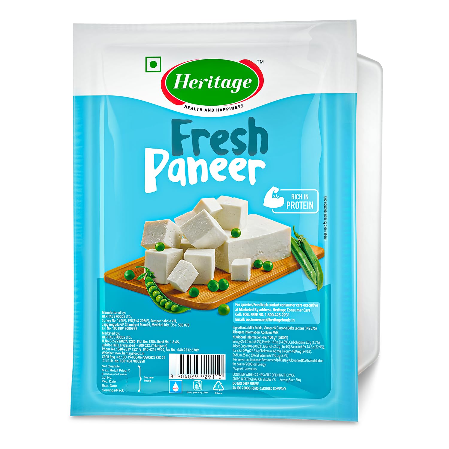 Heritage Fresh Soft & Creamy Paneer - 1 Kg
