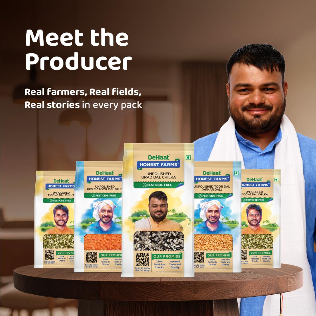 DeHaat Honest Farms Pesticide Free Unpolished Urid Dal Chilka - 500 g