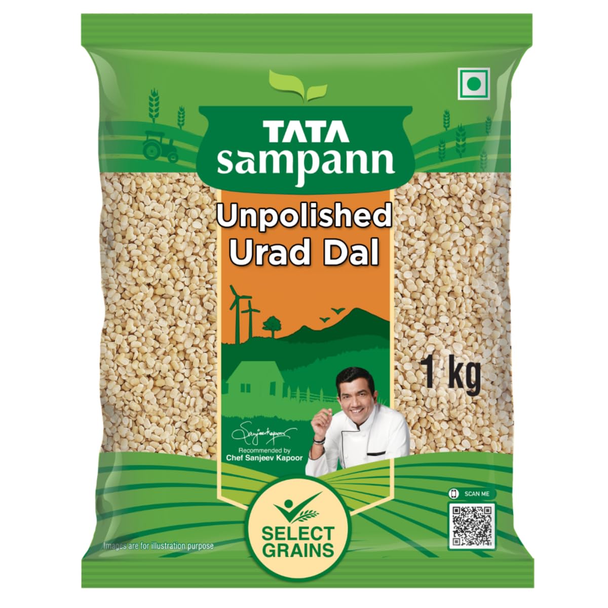 Tata Sampann Unpolished Urad Dal Split - 1 kg