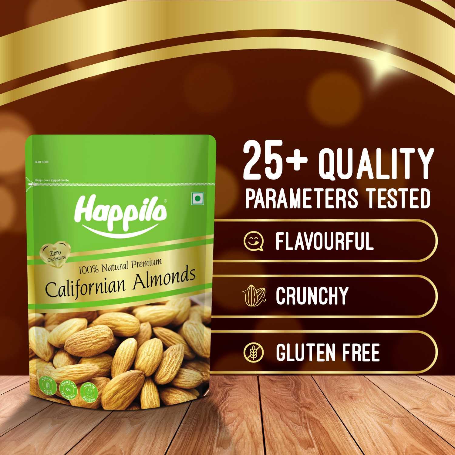 Happilo Premium 100% Pure California Almonds - 500 g