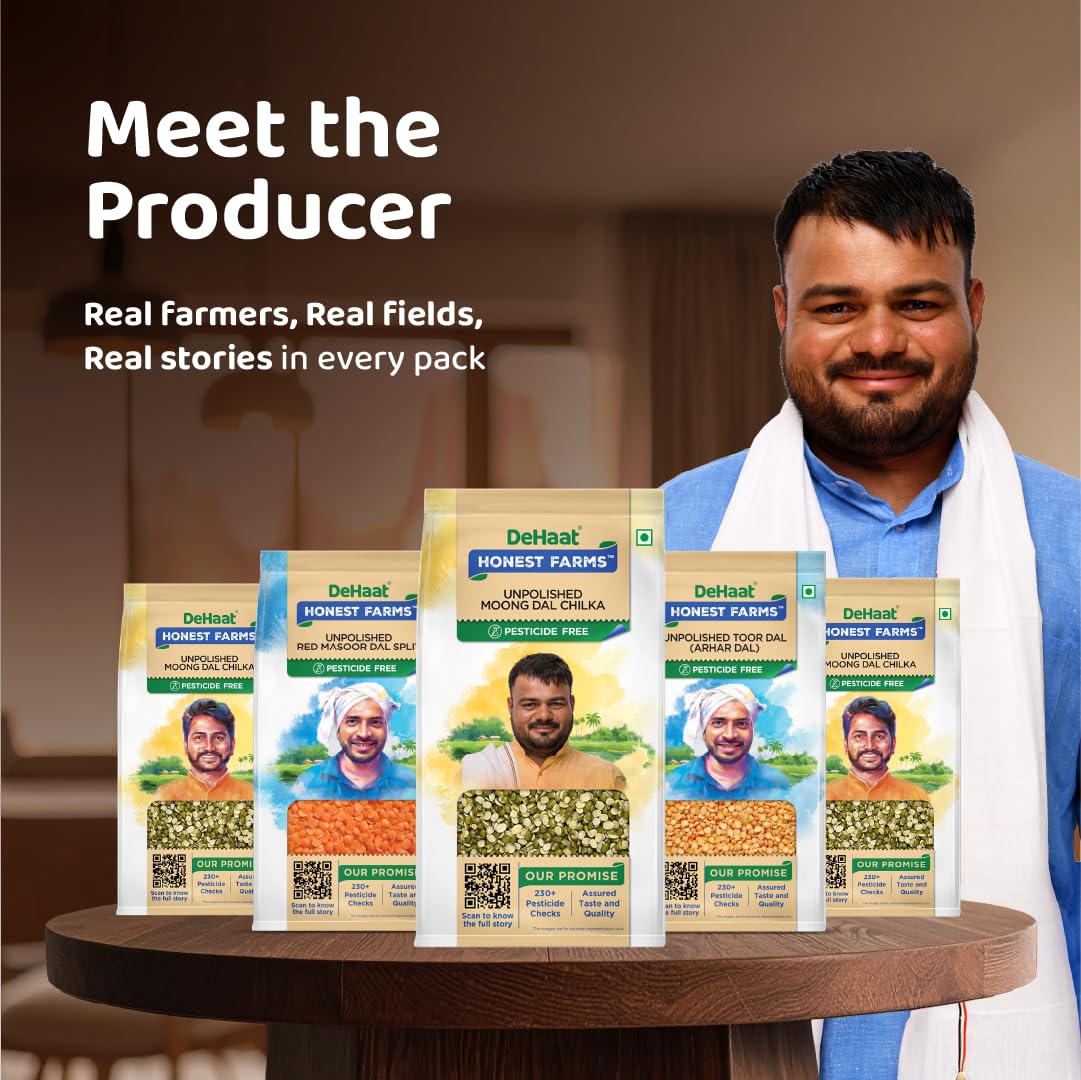 DeHaat Honest Farms Pesticide Free Unpolished Moong Dal Chilka - 500 g