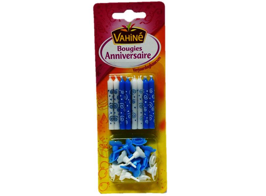 Vahine Blue Birthday Candles  - 10Pc