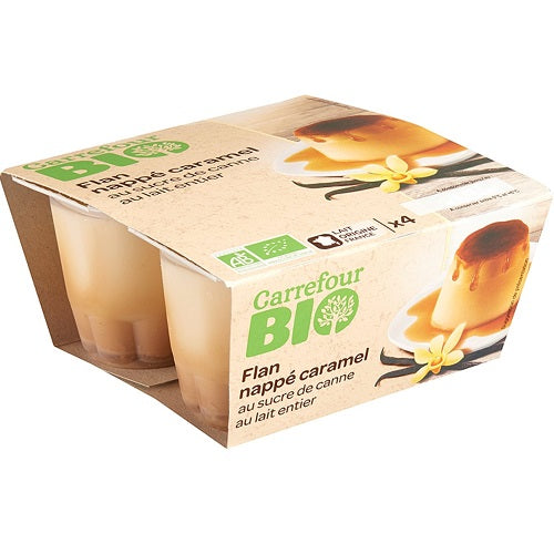 Carrefour Org Vanilla Caramel Flan Dessert  - 125 G